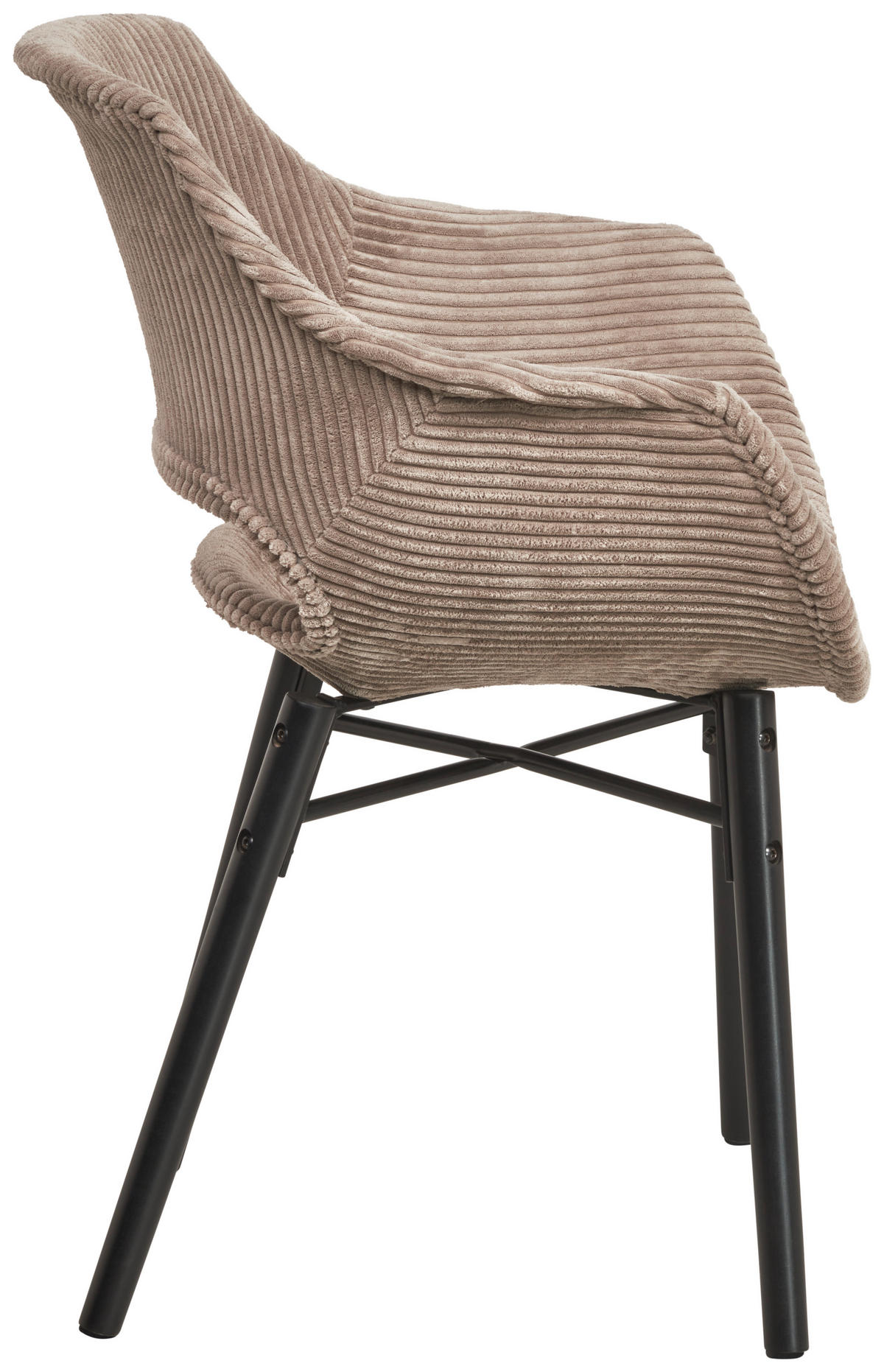 ARMLEHNSTUHL Cord matt  - Schwarz/Braun, Modern, Holz/Kunststoff (58/81/61cm) - MID.YOU