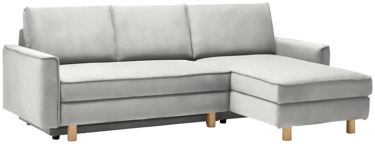 ECKSOFA in Chenille Ecru  237/170 cm  - Ecru/Eichefarben, KONVENTIONELL, Holz/Textil (237/170cm) - Sedda