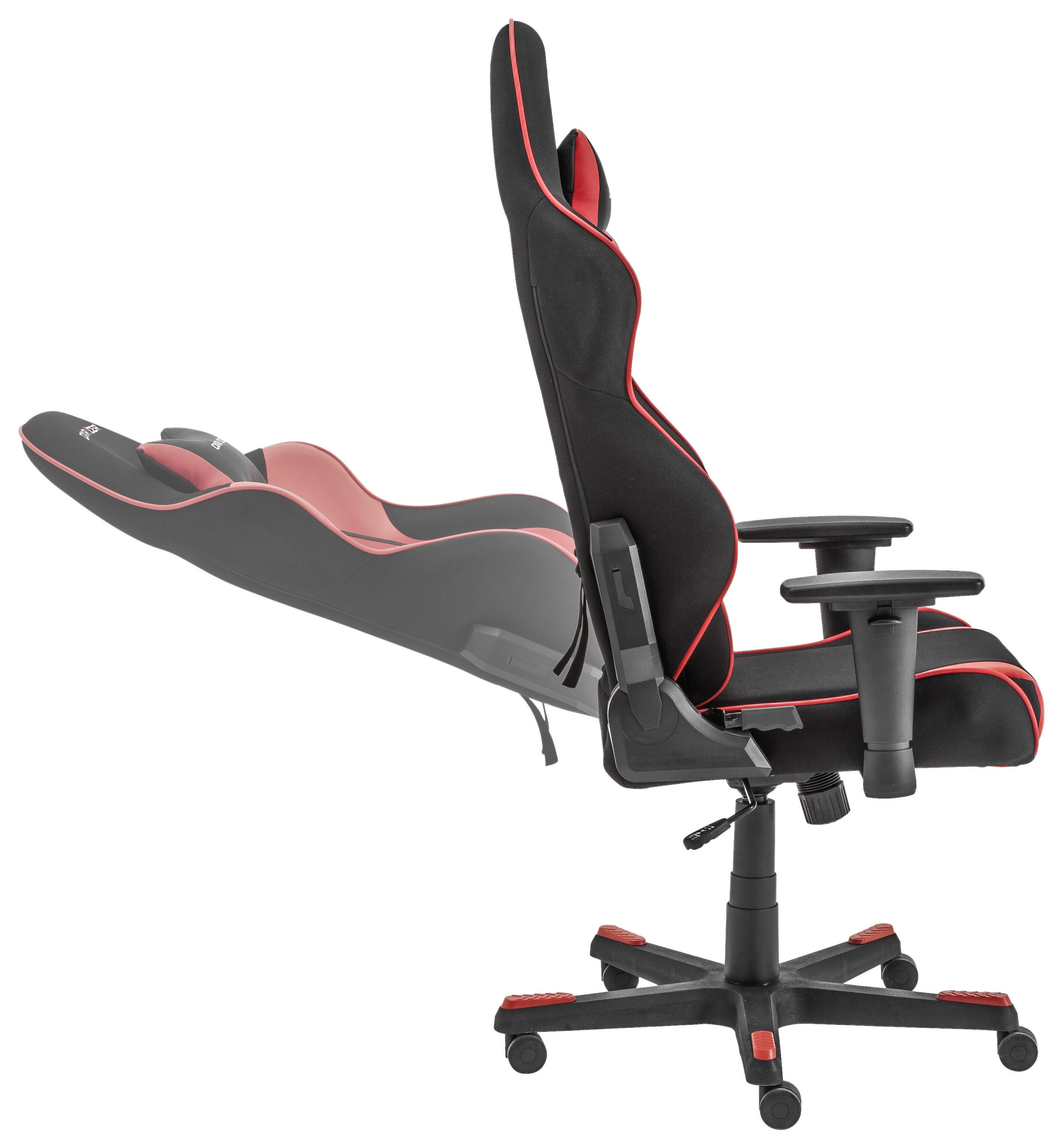 GAMINGSTUHL in Rot, Schwarz - Rot/Schwarz, MODERN, Kunststoff/Textil (64/125-135/68cm) - Dxracer
