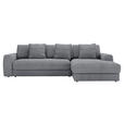 ECKSOFA in Cord Dunkelgrau  302/182 cm  - Dunkelgrau/Schwarz, MODERN, Kunststoff/Textil (302/182cm) - Carryhome