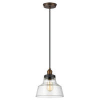 VISEČA SVETILKA  Elstead Baskin      25.4/30.1 cm      E27 - barve cinka/barve medenine, Konvencionalno, kovina/steklo (25.4/30.1cm) - Elstead Lighting