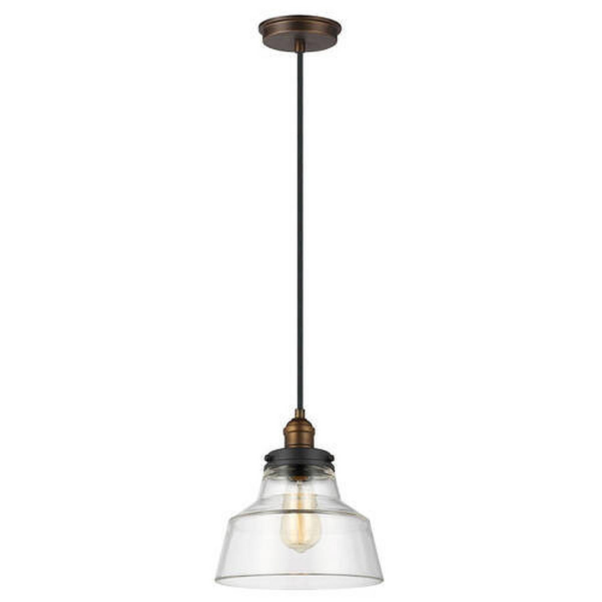 VISEČA SVETILKA  Elstead Baskin      25.4/30.1 cm      E27 - barve cinka/barve medenine, Konvencionalno, kovina/steklo (25.4/30.1cm) - Elstead Lighting