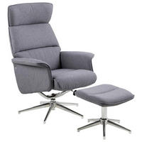 SESSELSET Flachgewebe Relaxfunktion    - Chromfarben/Dunkelgrau, Design, Textil/Metall (74/110/111cm) - Carryhome