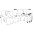 ECKSOFA in Velours Creme  - Creme/Schwarz, KONVENTIONELL, Kunststoff/Textil (298/168cm) - Carryhome