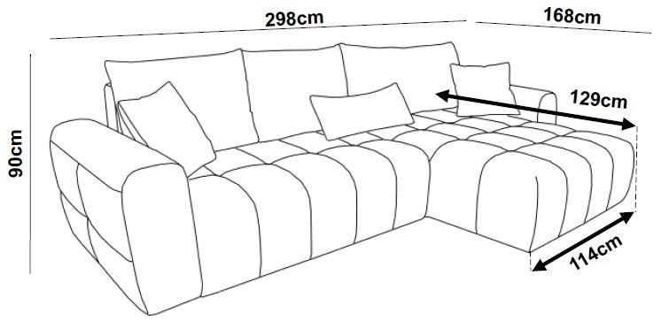 ECKSOFA in Velours Creme  - Creme/Schwarz, Konventionell, Kunststoff/Textil (298/168cm) - Carryhome