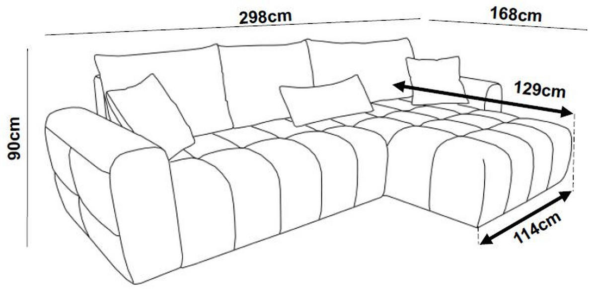 ECKSOFA in Velours Dunkelgrau  - Dunkelgrau/Schwarz, Konventionell, Kunststoff/Textil (298/168cm) - Carryhome