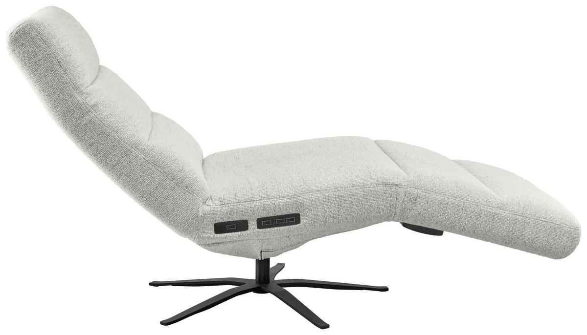 RELAXLIEGE inkl. Akku Flachgewebe Beige  - Beige/Schwarz, MODERN, Textil/Metall (82/53-115/156-206cm) - Pure Home Comfort