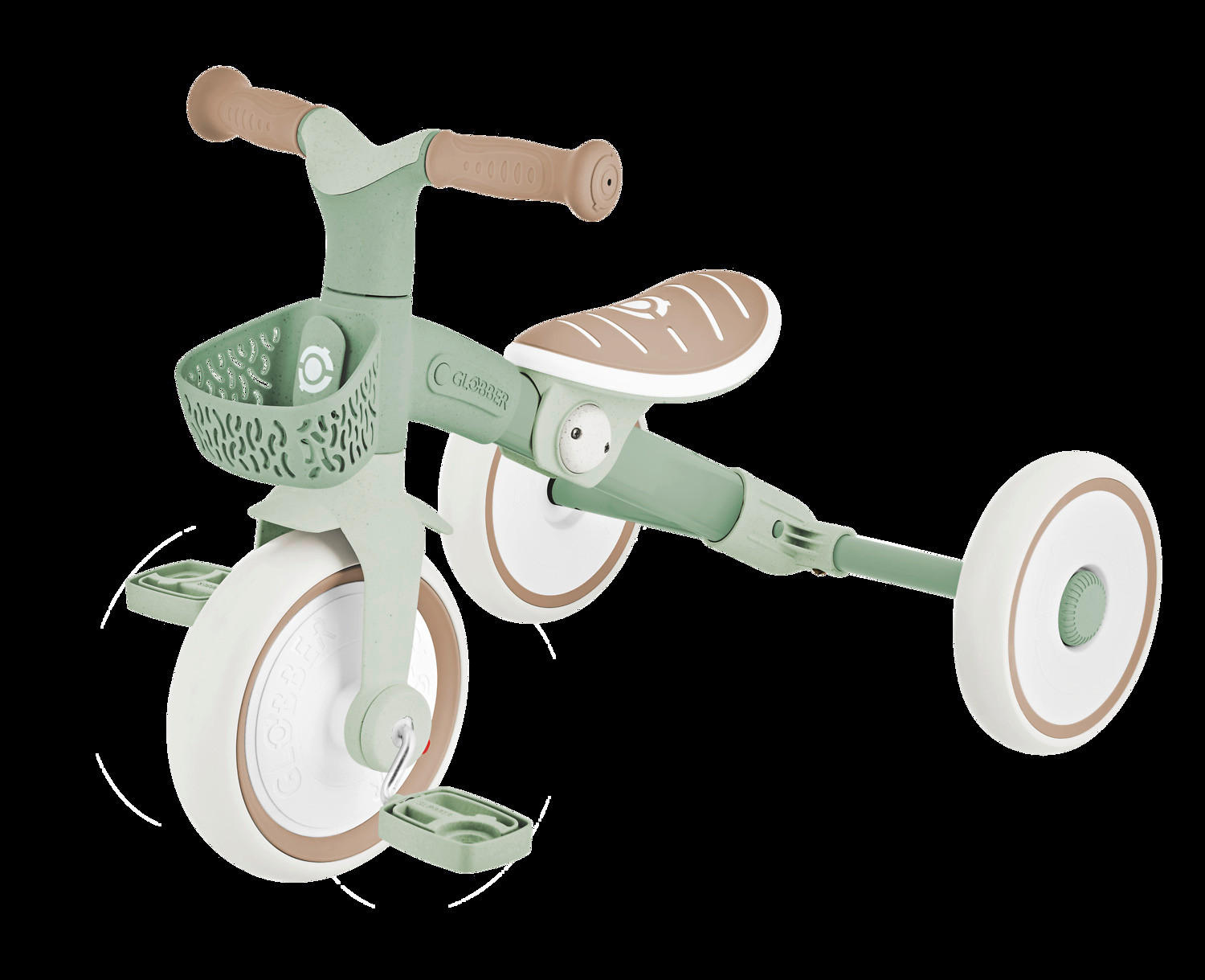DREIRAD LEARNING TRIKE 2in1 PLUS ECO  - Salbeigrün, Basics, Kunststoff (58,9/41,0/42,7cm) - GLOBBER