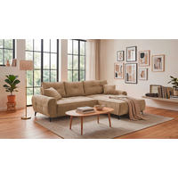 ECKSOFA Webstoff Braun  - Schwarz/Braun, Modern, Kunststoff/Textil (284/191cm) - MID.YOU