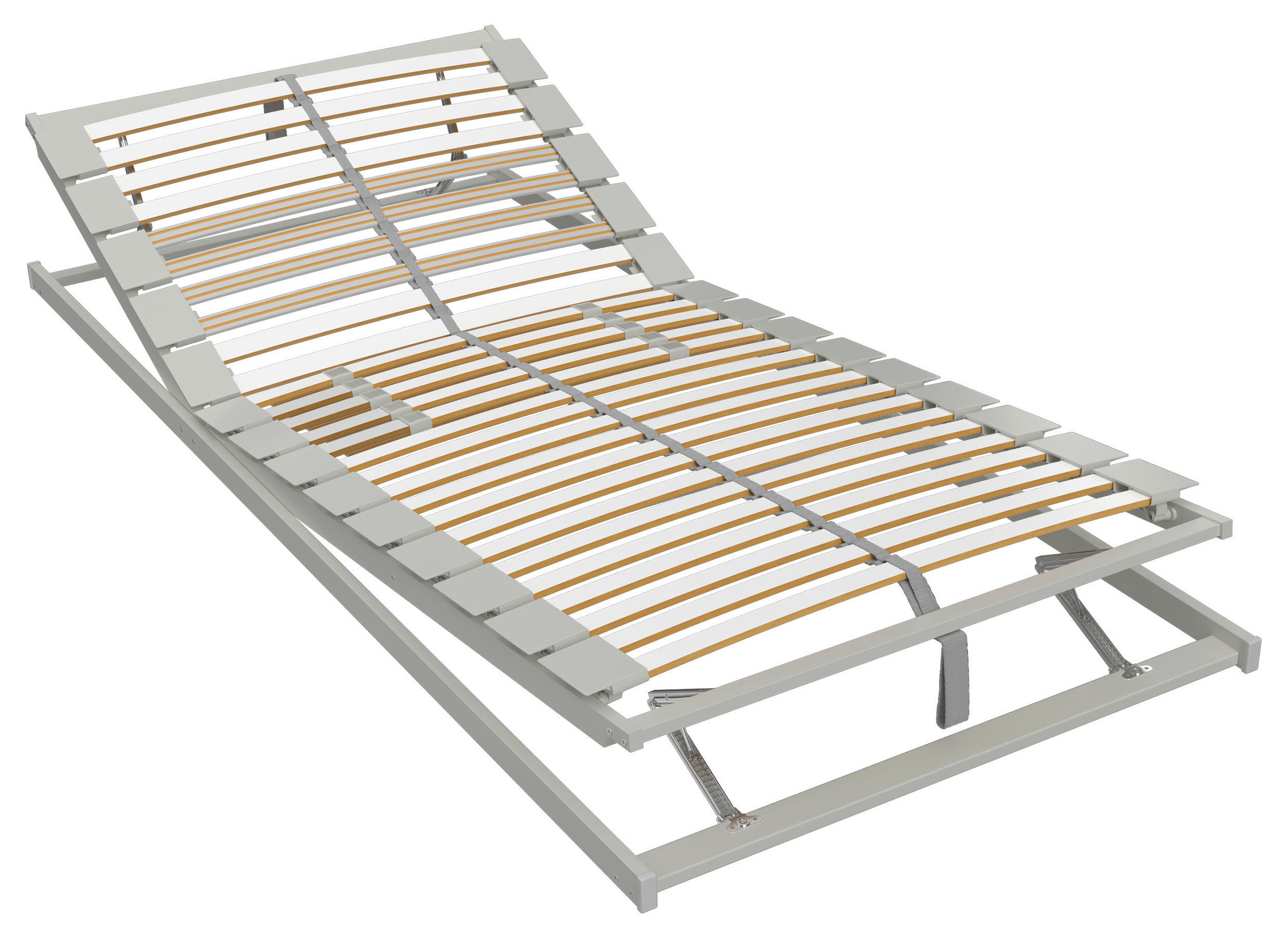 LATTENROST 120/200 cm Kopfteil, Fußteil verstellbar, Buche  - Birkefarben/Grauweiß, Basics, Holz (120/200cm) - Schlaraffia