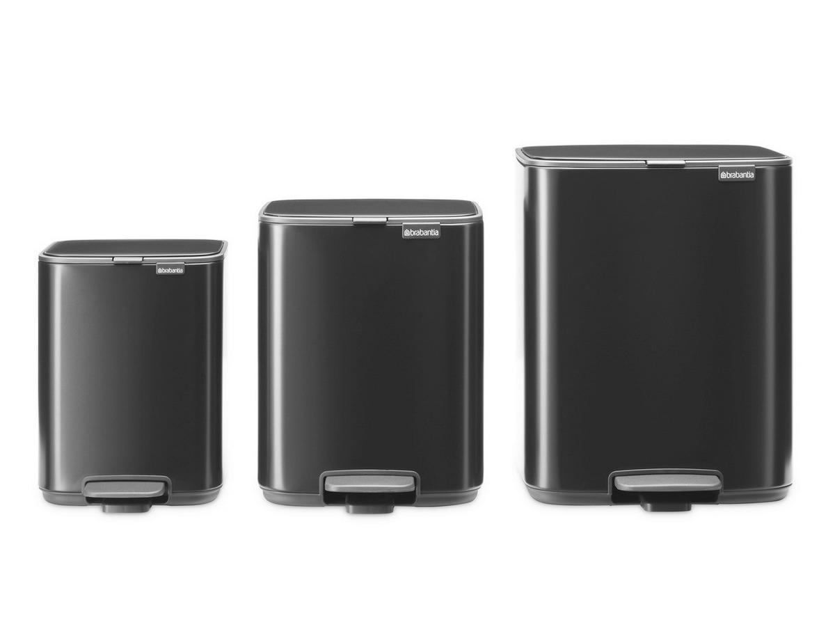 KANTA SA PAPUČICOM  4 l   - crna/antracit, Konvencionalno, metal/plastika (20/26,8/20,5cm) - Brabantia