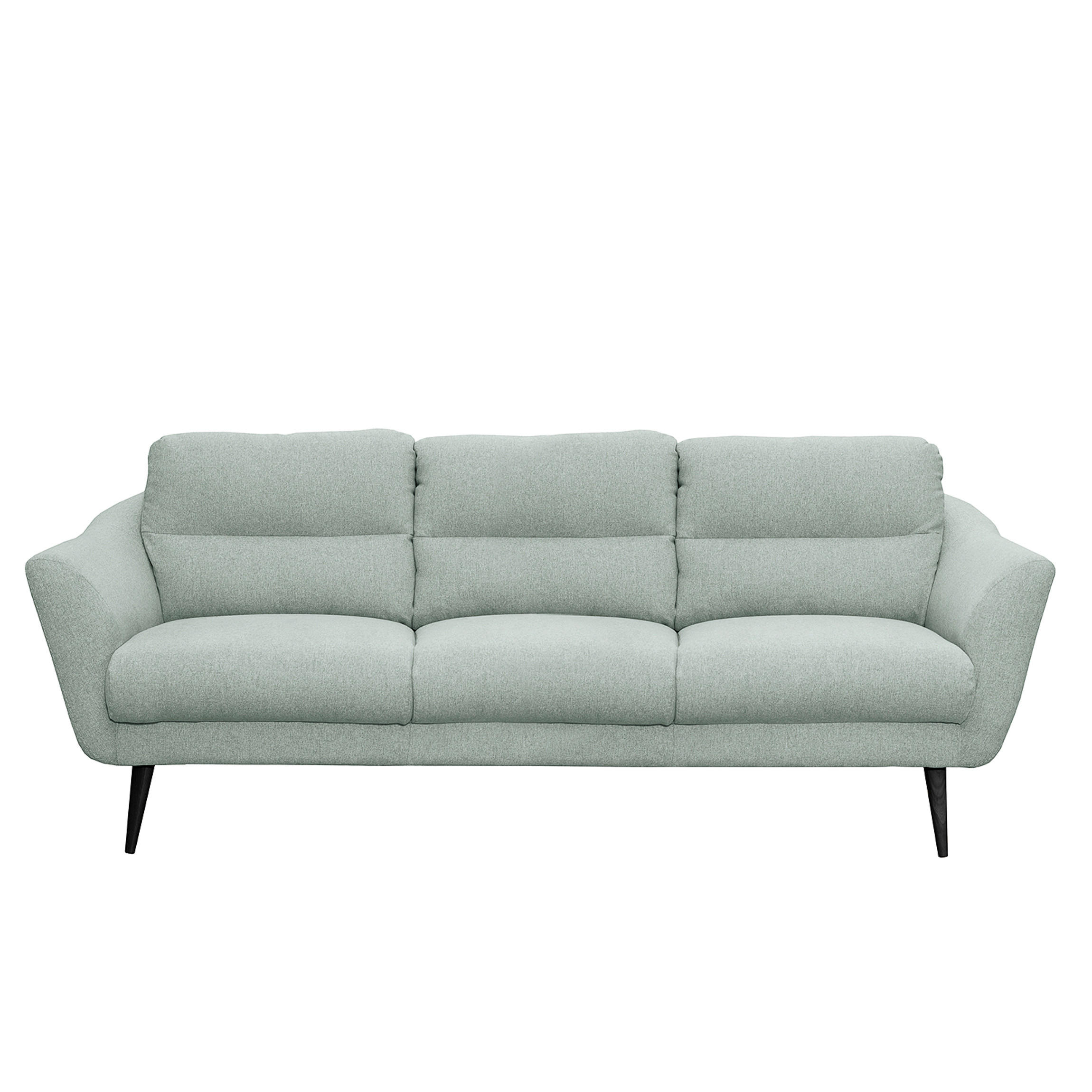 3-SITZER-SOFA Webstoff Hellblau  - Schwarz/Hellblau, Design, Holz/Textil (209/87/88cm) - Livetastic