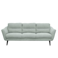 3-SITZER-SOFA Webstoff Hellblau  - Schwarz/Hellblau, Design, Holz/Textil (209/87/88cm) - Livetastic