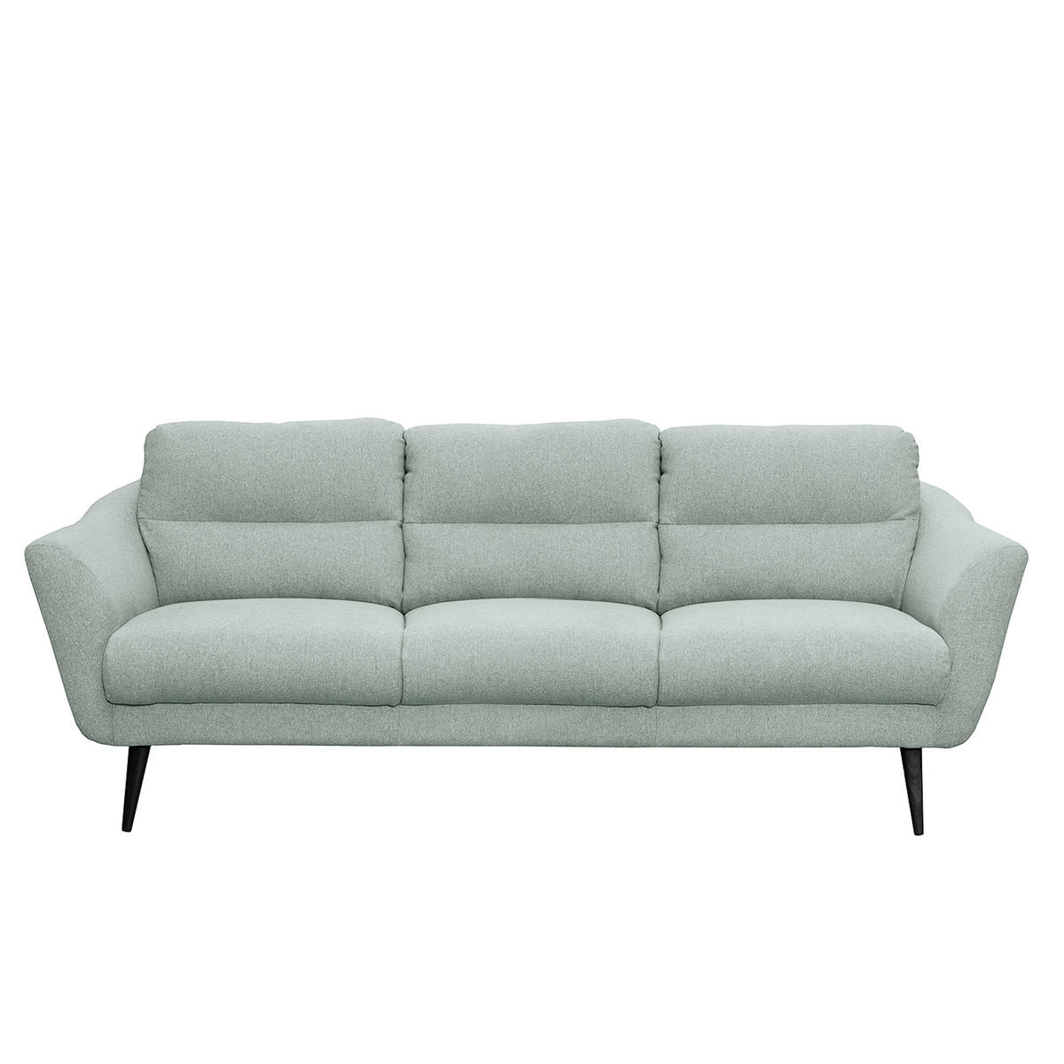 3-SITZER-SOFA Webstoff Hellblau  - Schwarz/Hellblau, Design, Holz/Textil (209/87/88cm) - Livetastic