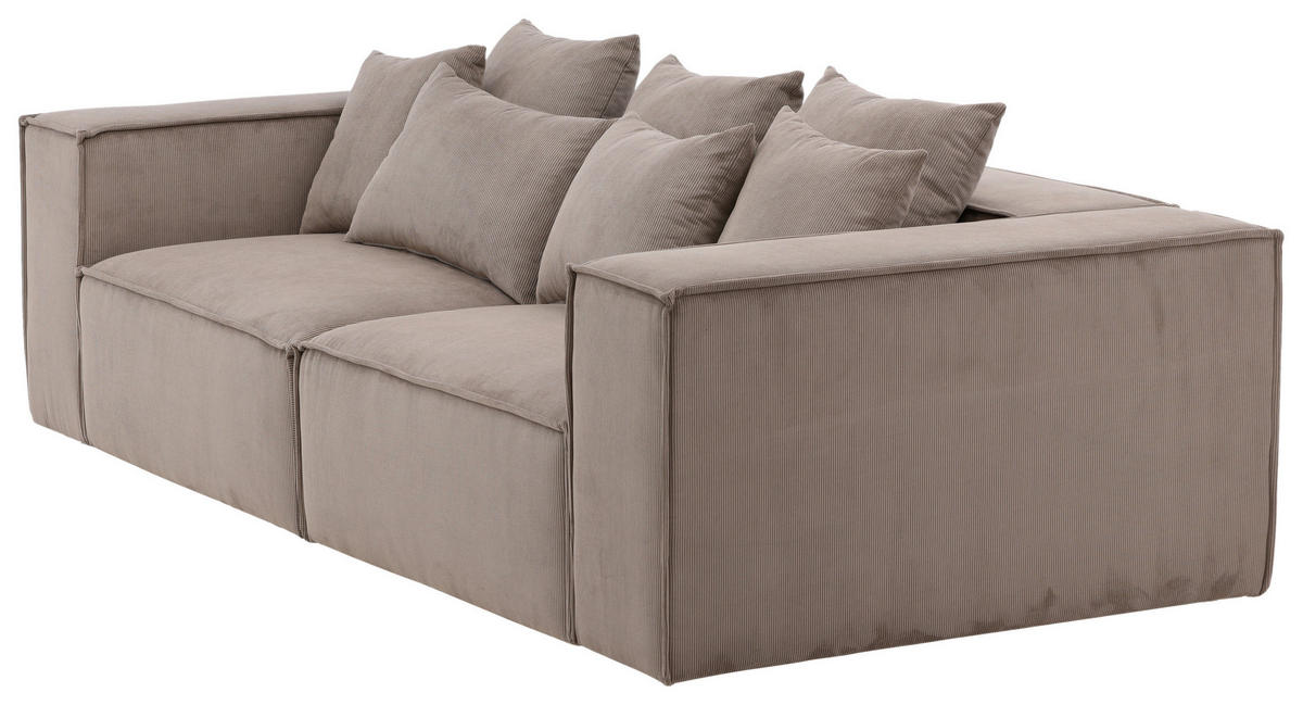 2-SITS SOFFA i trä, plast, textil brun  - brun, Design, trä/textil (232/80/116cm) - Livetastic