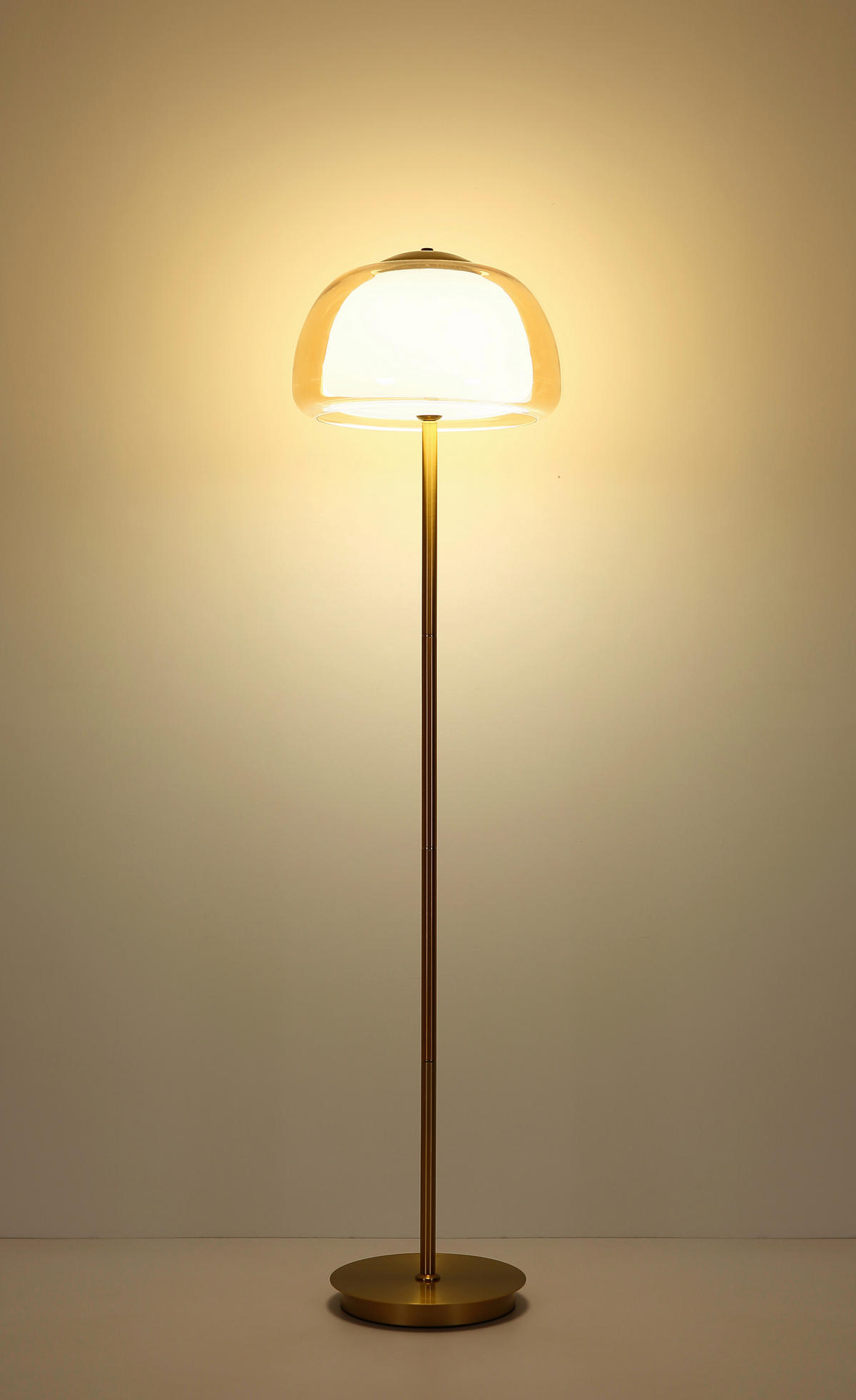 STOJACÍ LED LAMPA, 38/150 cm  - bílá/jantarové barvy, Design, kov/plast (38/150cm) - Globo