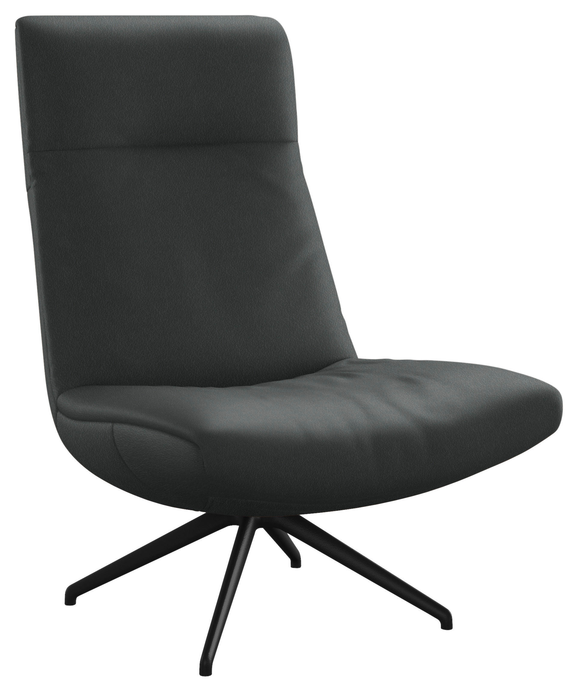 SESSEL in Echtleder Grau  - Schwarz/Grau, MODERN, Leder/Metall (74/105/92cm) - Johann Jakob