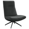 SESSEL in Echtleder Grau  - Schwarz/Grau, Modern, Leder/Metall (74/105/92cm) - Johann Jakob