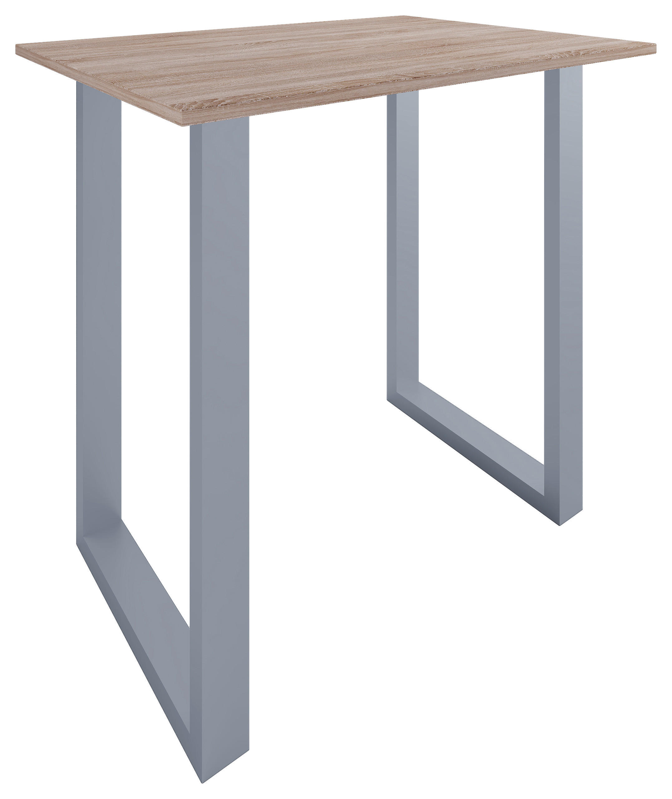 BARTISCH rechteckig Silberfarben, Sonoma Eiche  - Silberfarben/Sonoma Eiche, KONVENTIONELL, Holzwerkstoff/Metall (110/80/102cm)