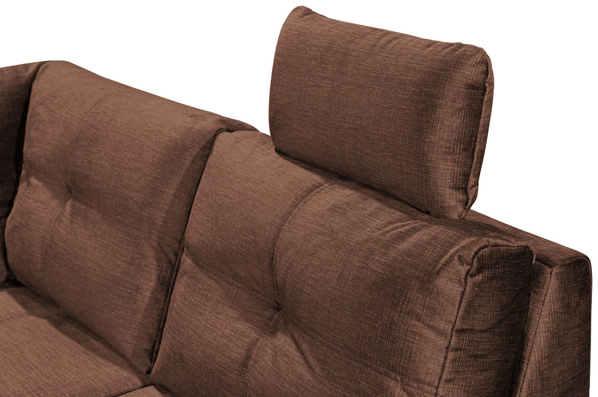 WOHNLANDSCHAFT in Mikrovelours Kupferfarben  - Schwarz/Kupferfarben, Konventionell, Kunststoff/Textil (127/334/217cm) - Carryhome