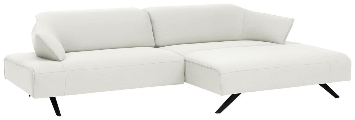 ECKSOFA in Struktur Creme  - Anthrazit/Creme, Design, Textil/Metall (276/165cm) - Himolla