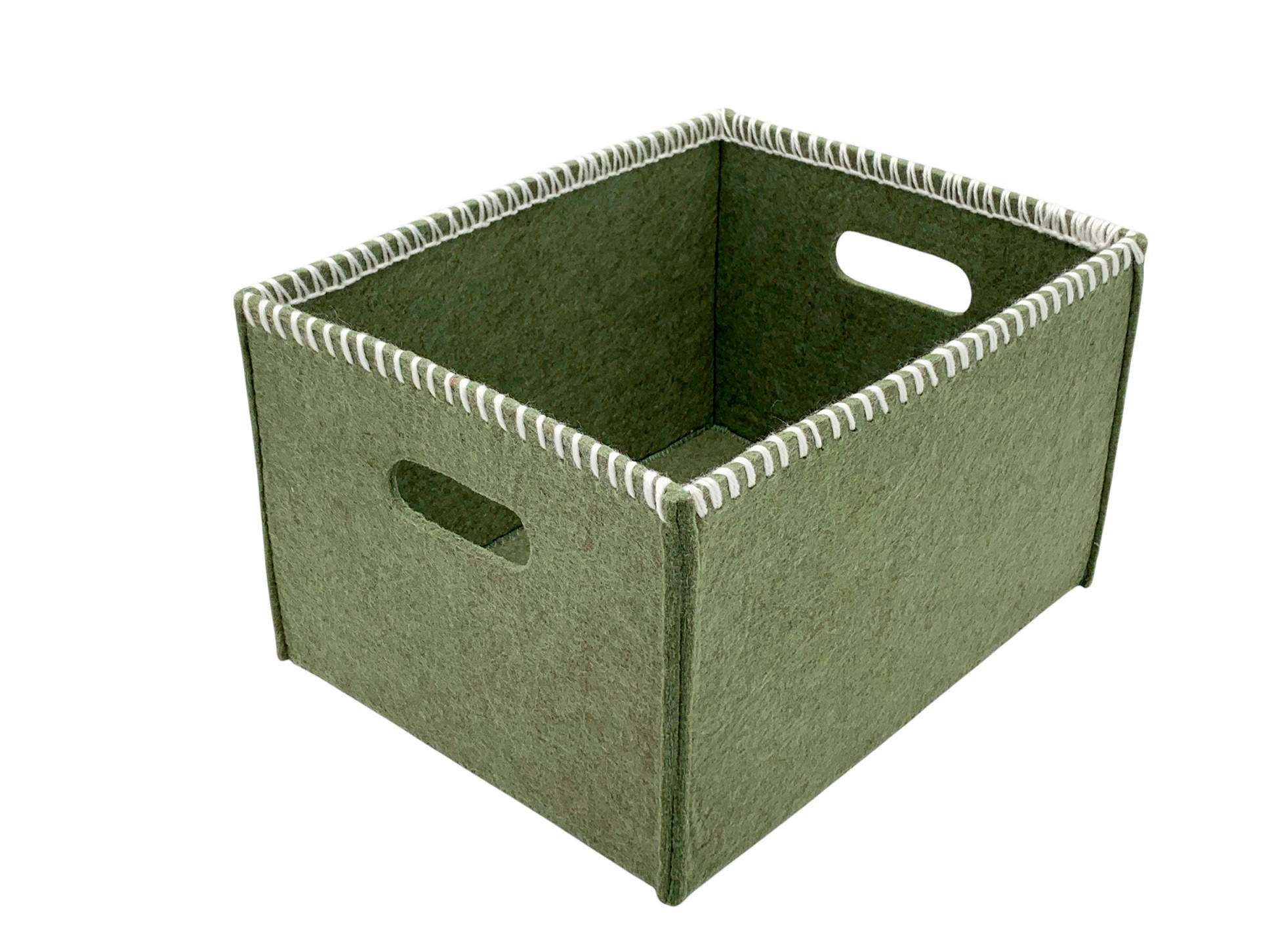 AUFBEWAHRUNGSBOX     - Grün, Basics, Textil (30/24/18cm)