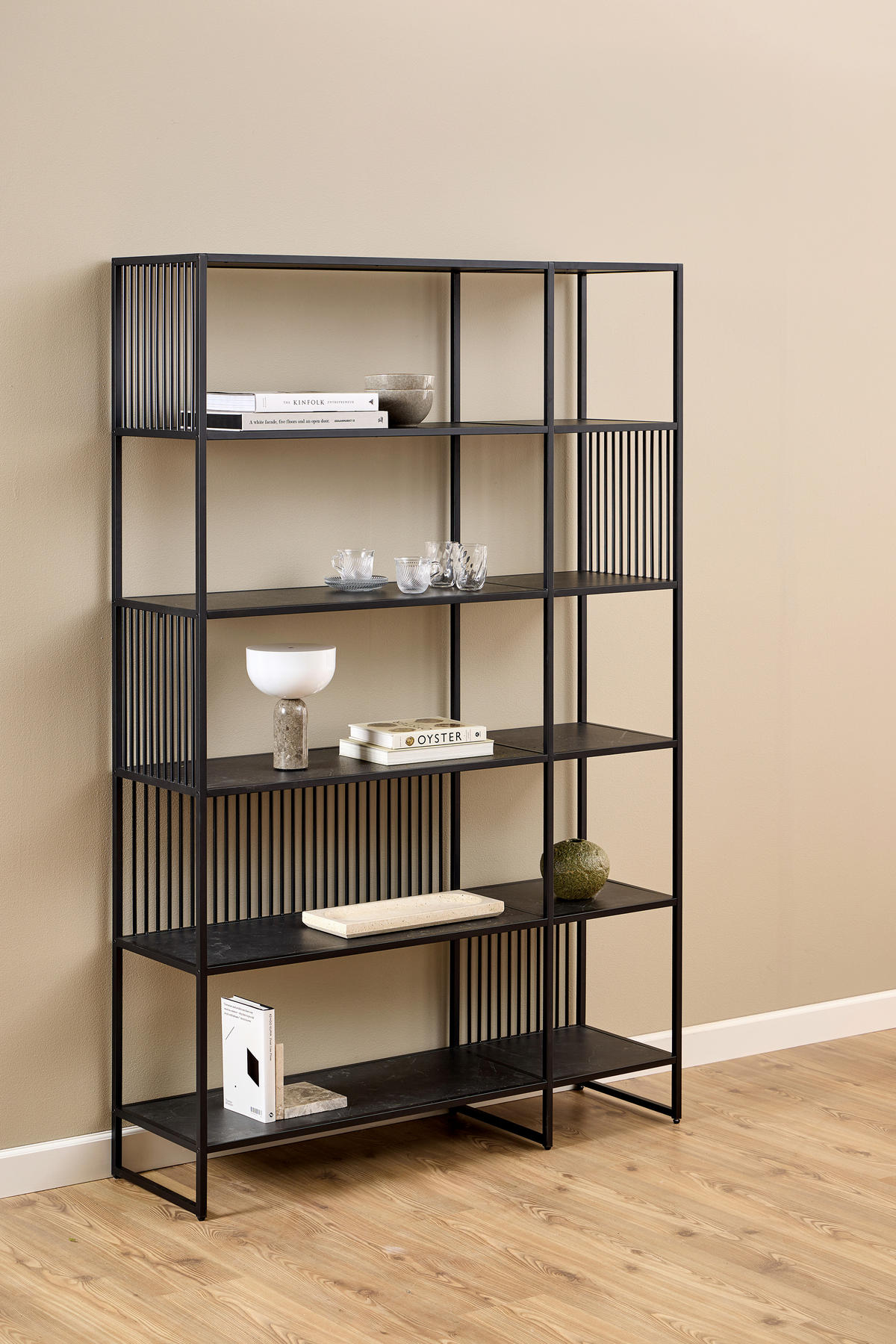 REGAL Schwarz  - Schwarz, Design, Holzwerkstoff/Metall (120/185/35cm) - MID.YOU