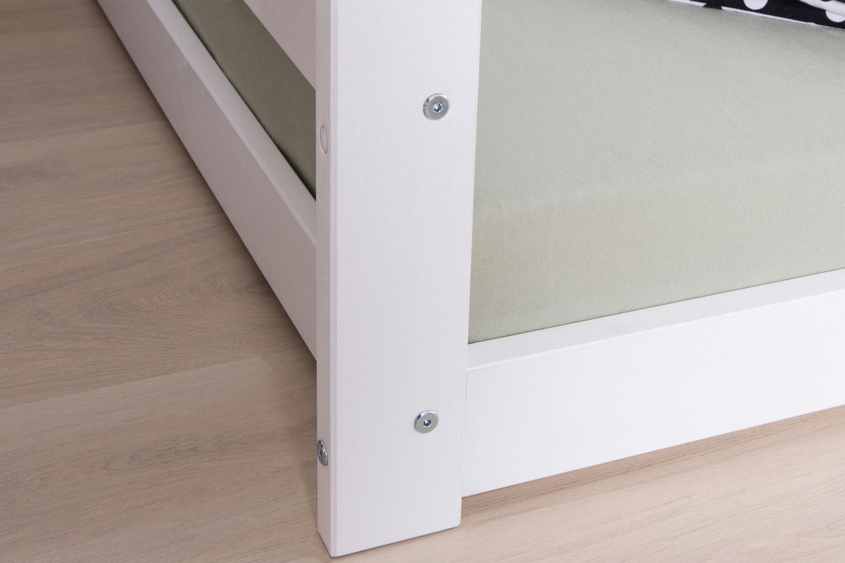 BODENBETT 90/200 cm Weiss  - Weiss/Naturfarben, Modern, Holz (90/200cm) - MID.YOU