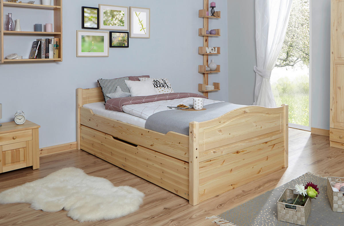 AUSZIEHBETT 120/200 cm Naturfarben  - Naturfarben, Modern, Holz (120/200cm) - MID.YOU