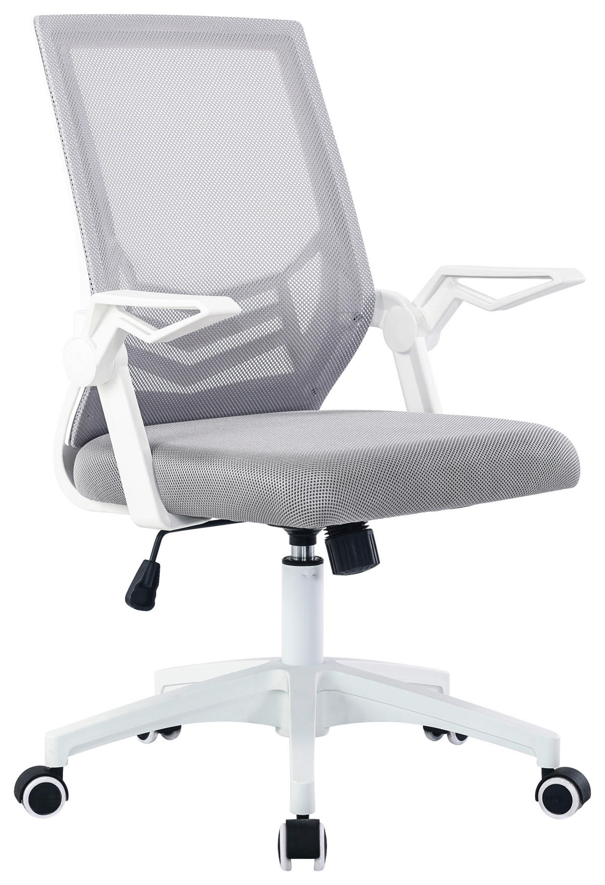 OTOČNÁ ŽIDLE, síťovina, šedá, černá, bílá - bílá/šedá, Moderní, kov/textil (61/91,5-101,5/56cm) - MID.YOU