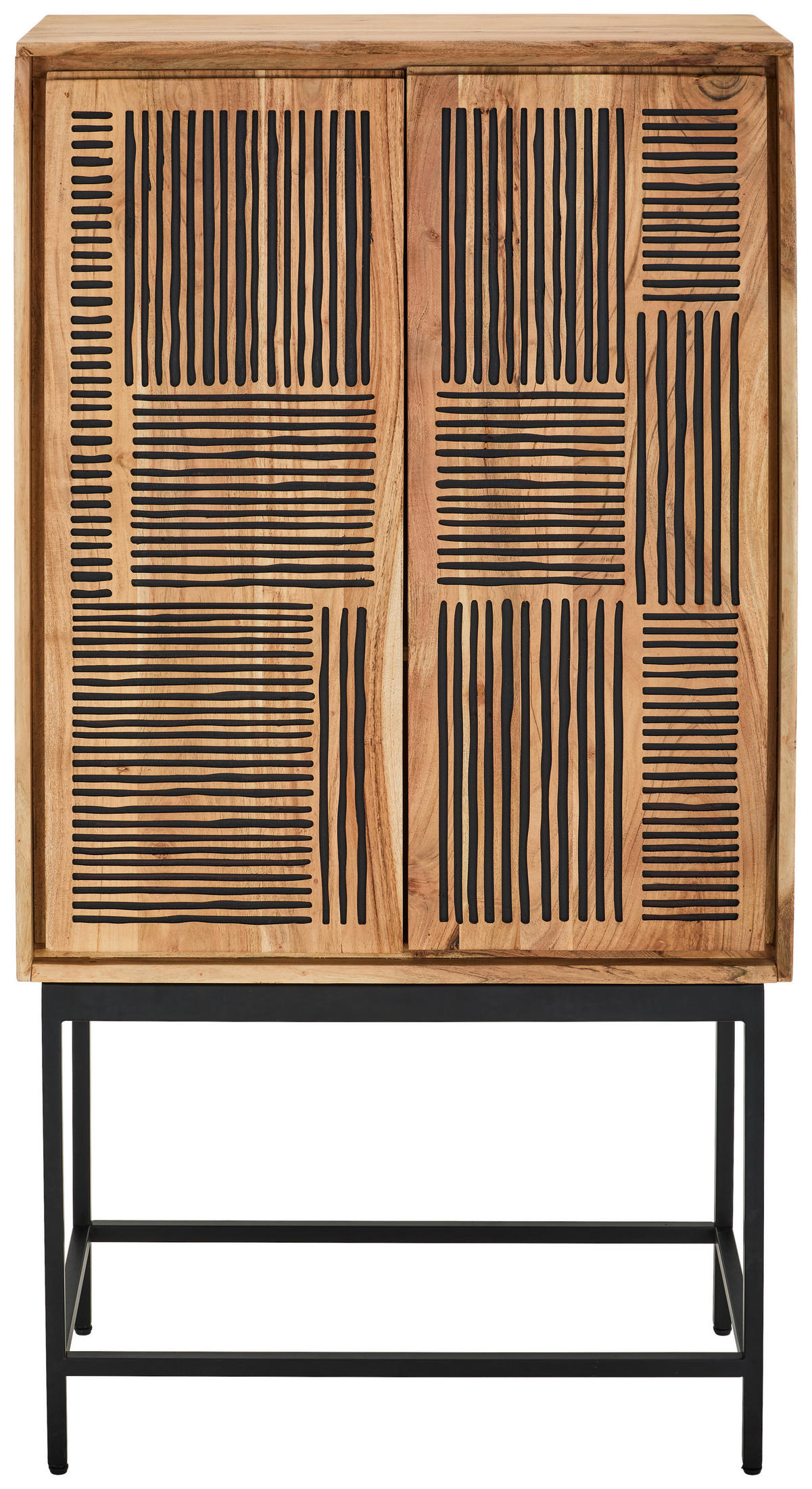 HIGHBOARD  80/150/40 cm  - Schwarz/Akaziefarben, KONVENTIONELL, Holz/Metall (80/150/40cm) - Livetastic