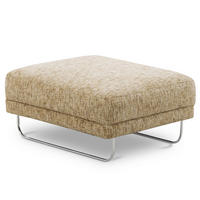HOCKER in Textil Hellbraun  - Chromfarben/Hellbraun, Design, Textil/Metall (96/45/80cm) - Livetastic