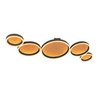 LED-DECKENLEUCHTE Bormes 55/8/125 cm   - Goldfarben/Schwarz, Design, Kunststoff/Metall (55/8/125cm)