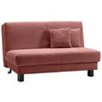 SCHLAFSOFA Cord Rot  - Rot/Schwarz, Design, Textil/Metall (145/85/100cm) - Carryhome
