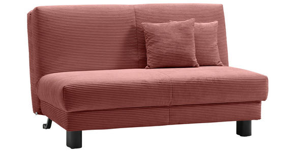 SCHLAFSOFA Cord Rot - Rot/Schwarz, Design, Textil/Metall (145/85/100cm) - Carryhome
