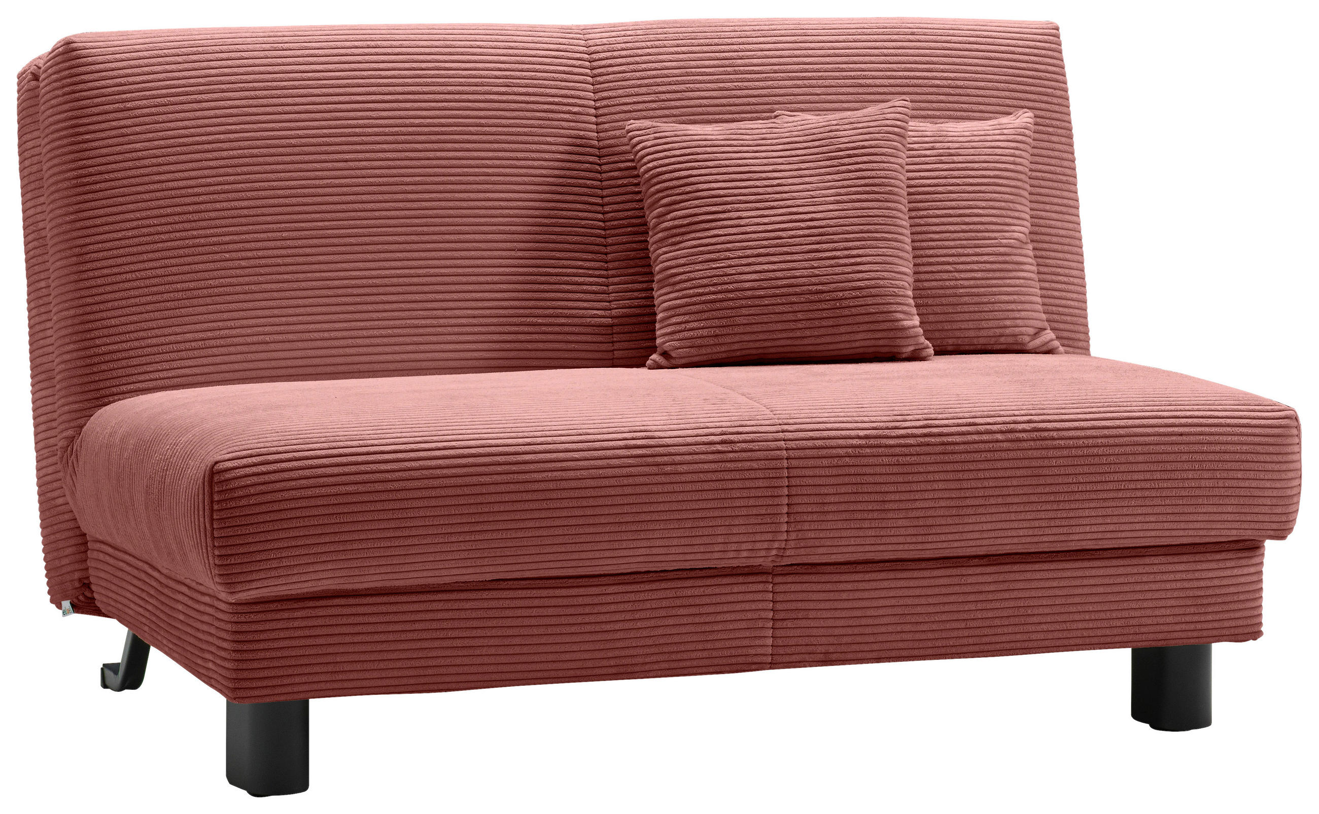 SCHLAFSOFA Cord Rot  - Rot/Schwarz, Design, Textil/Metall (145/85/100cm) - Carryhome