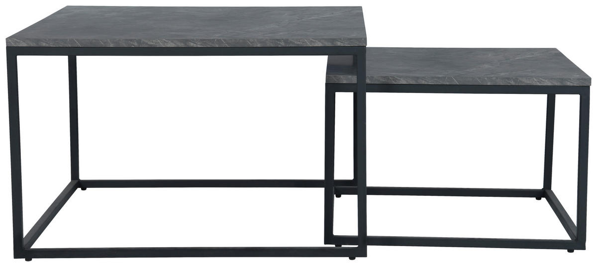 COUCHTISCH in Metall, Holzwerkstoff  - Schwarz/Grau, Design, Holzwerkstoff/Metall (80/50/80cm) - MID.YOU