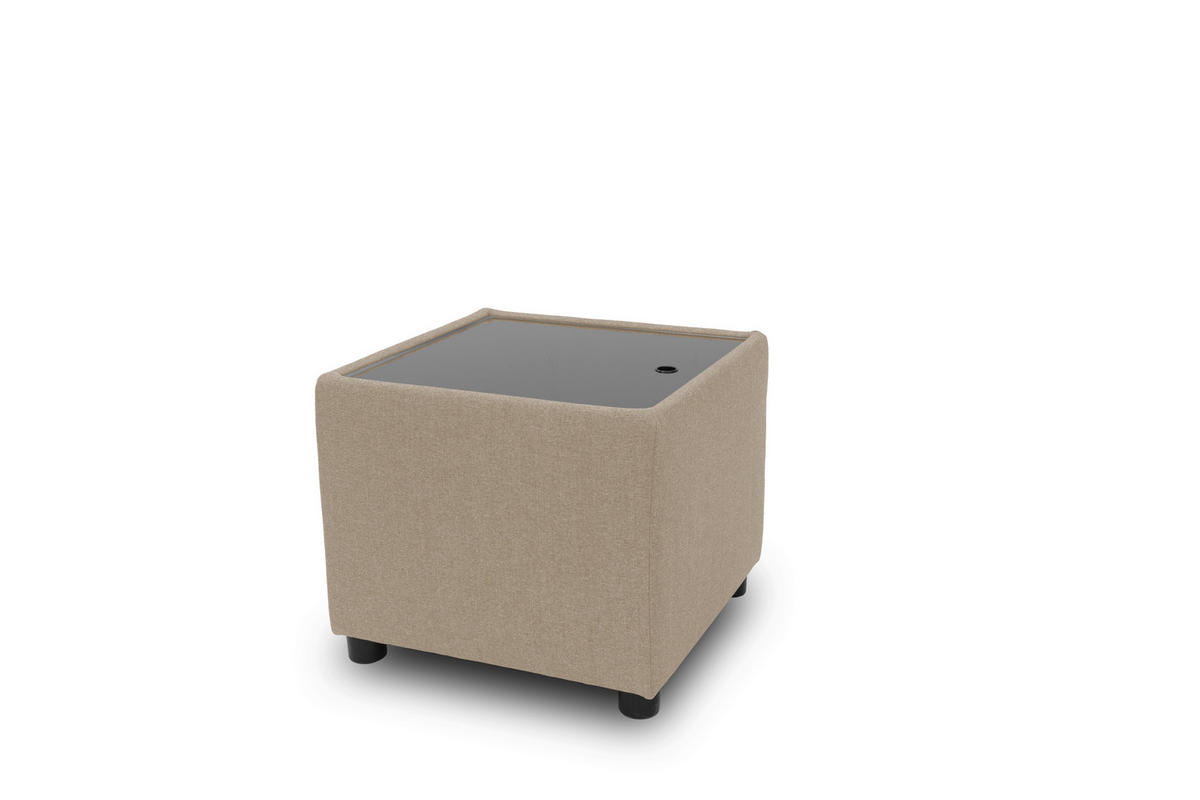 SITZBOX in Textil Beige  - Beige/Schwarz, Design, Kunststoff/Textil (45/47/45cm) - LOOKS by W.Joop
