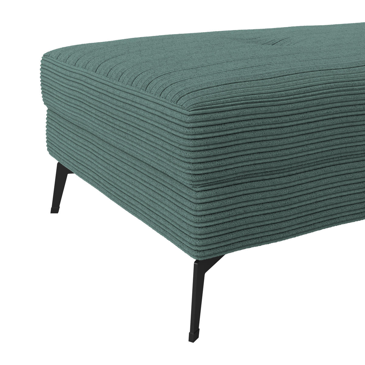 HOCKER ZERO Cord Azurblau  - Azurblau/Schwarz, Trend, Textil/Metall (140/46/80cm) - Livetastic