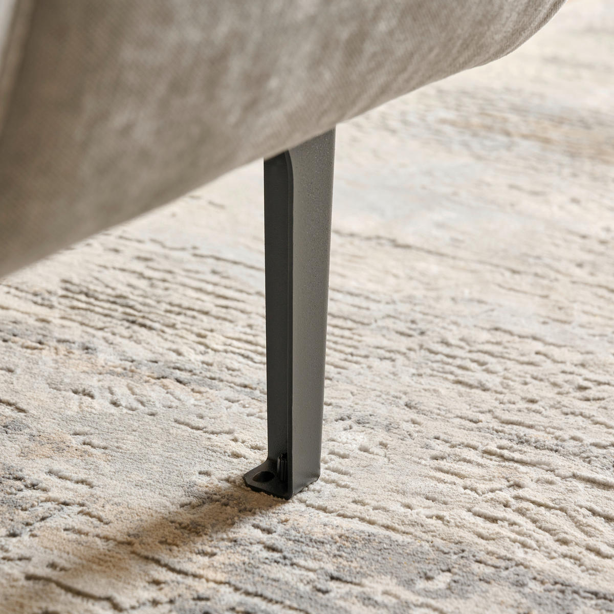 ECKSOFA in Chenille Grau  - Schwarz/Grau, Design, Textil/Metall (167/311cm) - Xora
