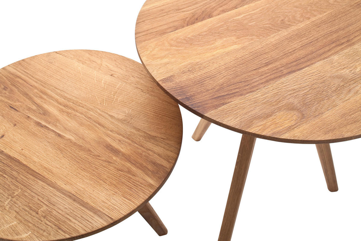 SADA KONFERENČNÍCH STOLKŮ, dub, přírodní barvy, barvy dubu - barvy dubu/přírodní barvy, Moderní, dřevo (40-50/40-50/40-45cm) - Xora