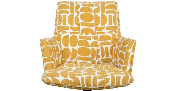 ARMLEHNSTUHL in Eisen Jacquard - Gelb/Schwarz, Design, Textil/Metall (59/89,5/63cm) - Novel
