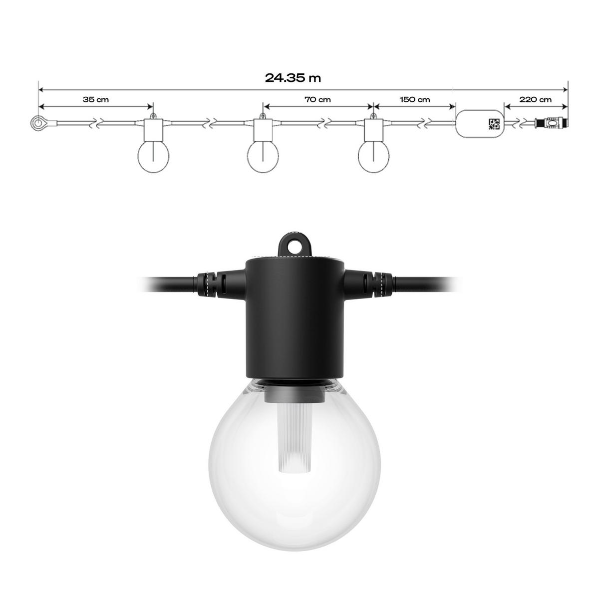 LICHTERKETTE  - Schwarz, Basics, Kunststoff (5,8/10,6/2100cm) - Philips HUE