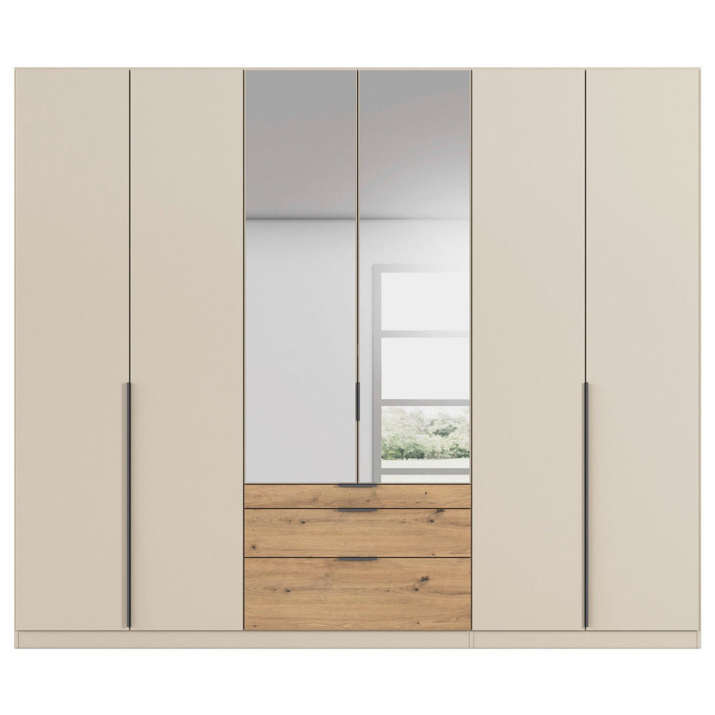 Drehtürenschrank Mit Spiegel 271cm Alabama Super Champagner