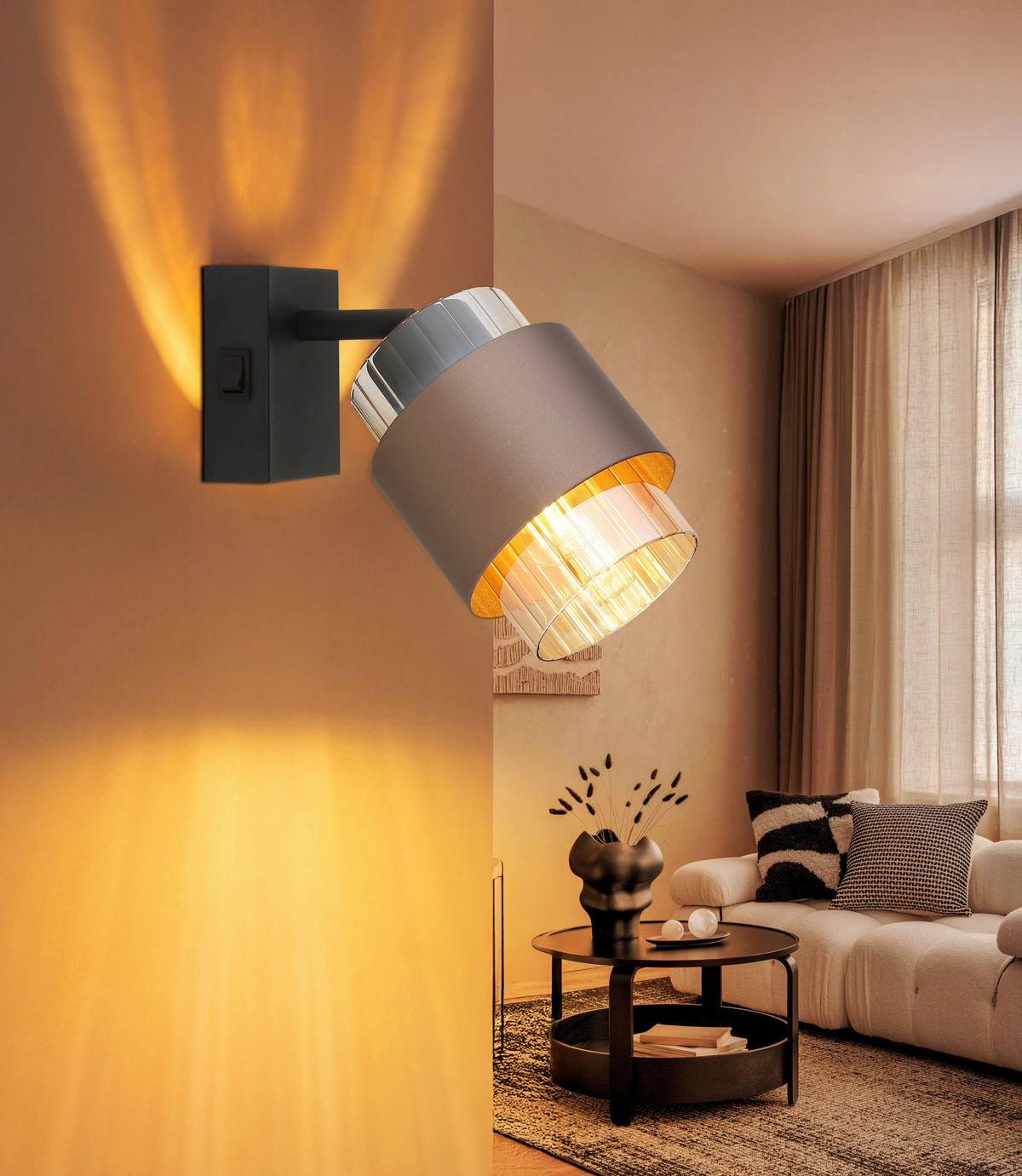 STRAHLER 10/12,5/17 cm   - Schwarz/Orange, Design, Glas/Metall (10/12,5/17cm)