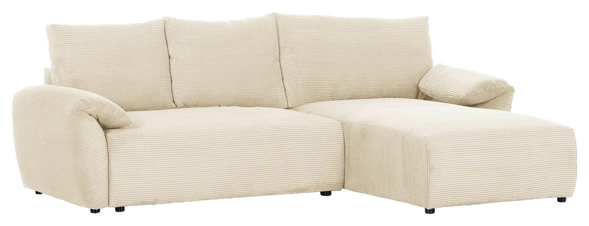 SAROKKANAPÉ textil natúr színű  - natúr színű/fekete, Konventionell, műanyag/textil (266/180cm) - MID.YOU