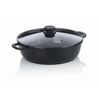 SERVIERPFANNE  - Schwarz, KONVENTIONELL, Glas/Metall (32/9cm) - Kela