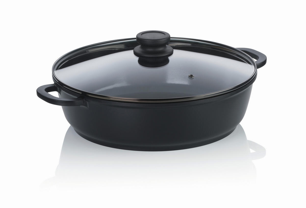 SERVIERPFANNE  - Schwarz, KONVENTIONELL, Glas/Metall (32/9cm) - Kela