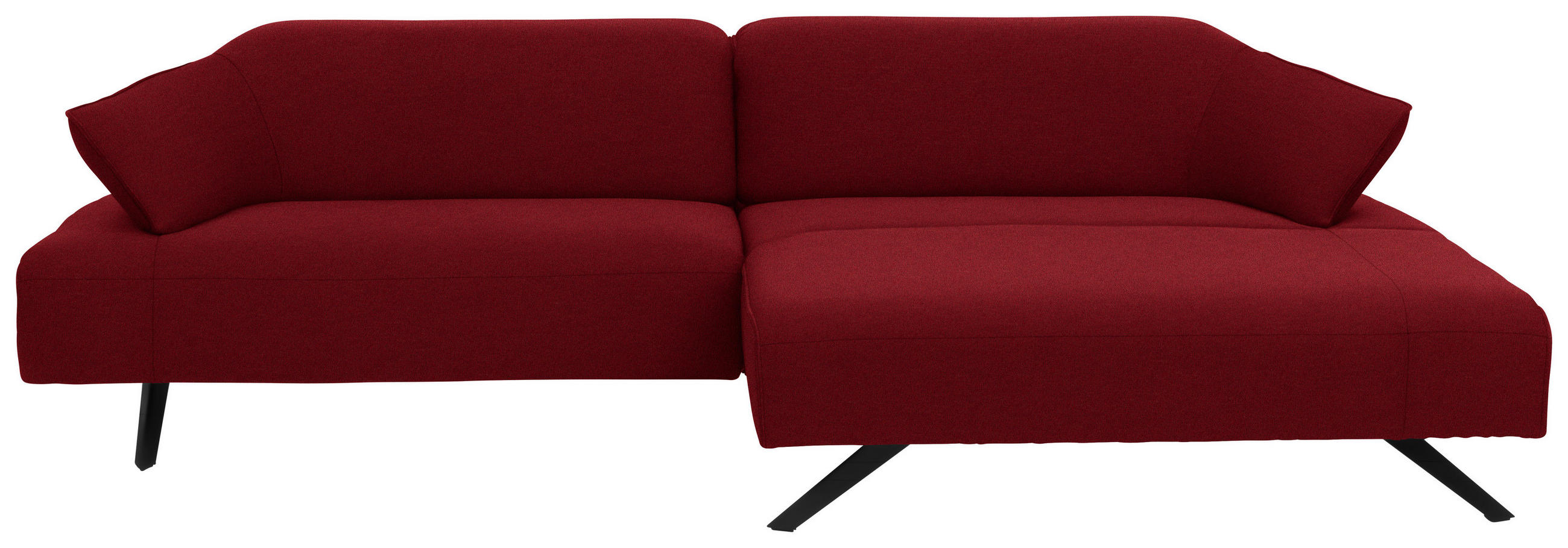 ECKSOFA in Struktur Rot  - Anthrazit/Rot, Design, Textil/Metall (276/165cm) - Himolla