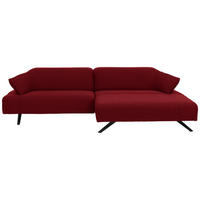 ECKSOFA in Struktur Rot  - Anthrazit/Rot, Design, Textil/Metall (276/165cm) - Himolla